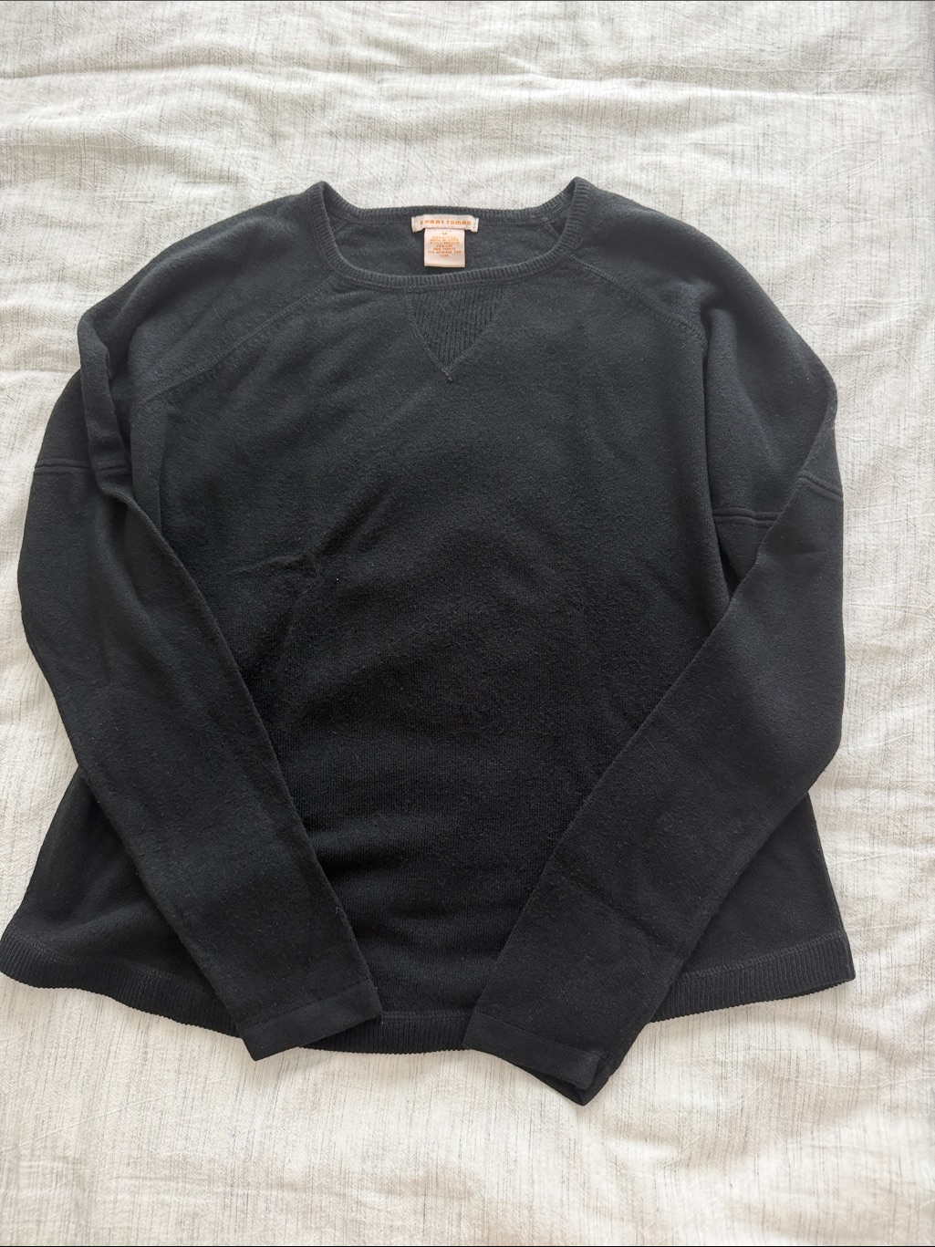Women's Black Crewneck Sweater - Classic Knit